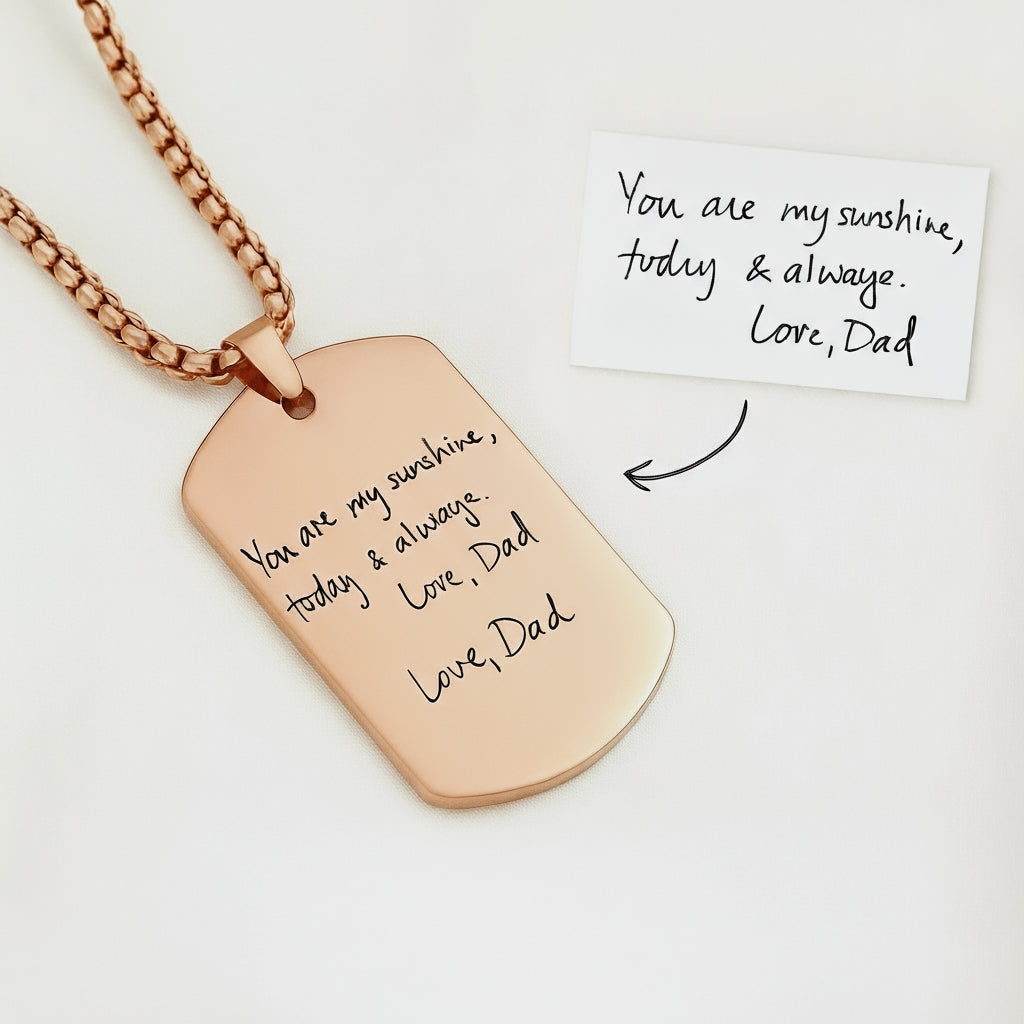 Custom Photo Engraved Necklace - Dog Tag Pendent